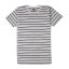 เสื้อยืดคอกลมลายทาง S021 (สีพื้นเทาริิ้วดำ)