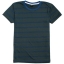 เสื้อยืดคอกลมลายทาง A004 (เส้นคู่ สีเขียวเข้มน้ำเงิน)