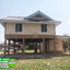 5-047 - บ้านน็อคดาวน์สองชั้นสีน้ำตาล - หลังใหญ่ - ทรงจั่ว