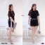 เซตลูกไม้ #สาวอวบ เสื้อ+กางเกงขาสั้นแต่งแถบสี TW5795