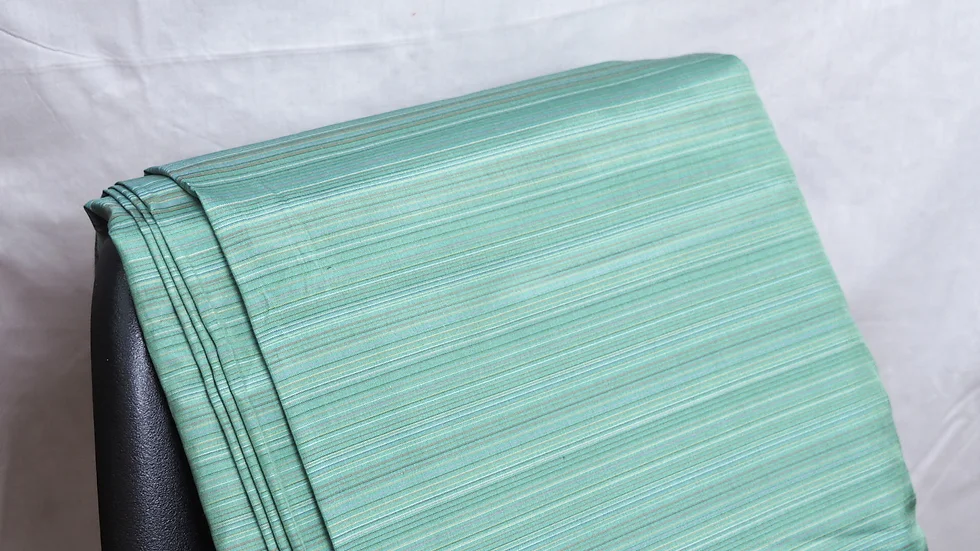 ผ้าไหม ลายริ้ว ไหมแท้ multicolor สีเขียวอมฟ้า ขายตามความยาวหลา รหัส MC-CT-100691