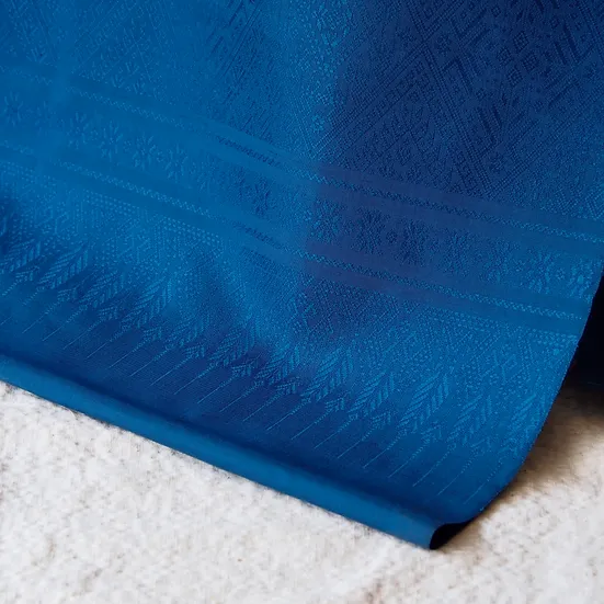 (ผ้าชุด) ไหมแพรวาทอมือ ขนาด 500x73ซม. สีน้ำเงินเข้ม รหัส P10-CT-103061