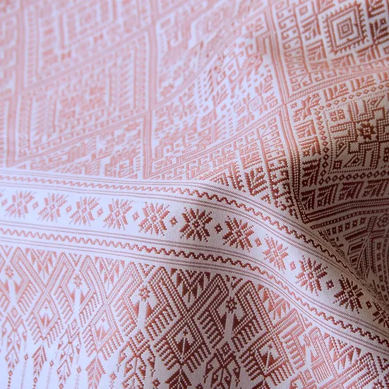 (ผ้าชุด) ไหมแพรวาทอมือ ขนาด 500x73ซม. สีเทาม่วงอมน้ำตาล รหัส P10-CT-103060