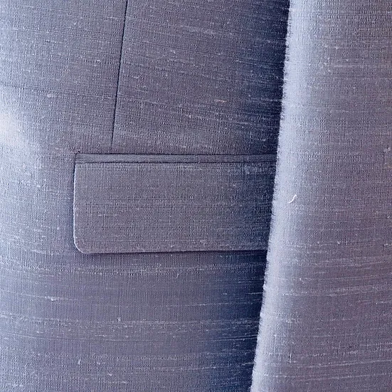 เสื้อสูทเบลเซอร์ผ้าไหม เนื้อไหมบ้าน สีฟ้าเทา ไซส์ L รหัส DO-CT-SKU102447