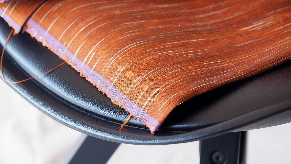 ผ้าไหม ลายริ้ว ไหมแท้ multicolor สีส้มอิฐ SKU-45669 (ราคาต่อหลา) รหัส MC-CT-102422