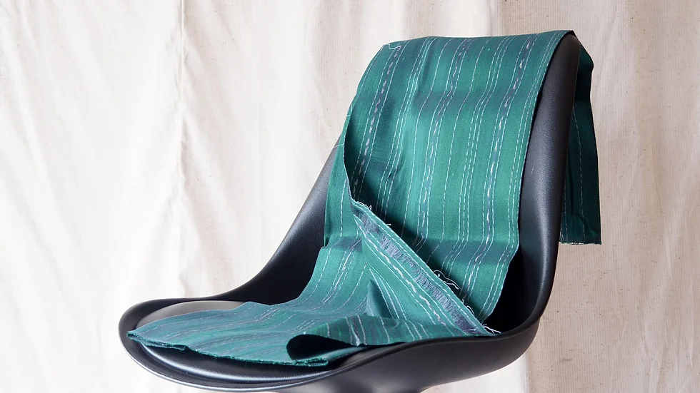 ผ้าไหม ลายริ้ว ไหมแท้ multicolor สีฟ้าน้ำทะเล (ราคาต่อหลา) รหัส MC-CT-102271