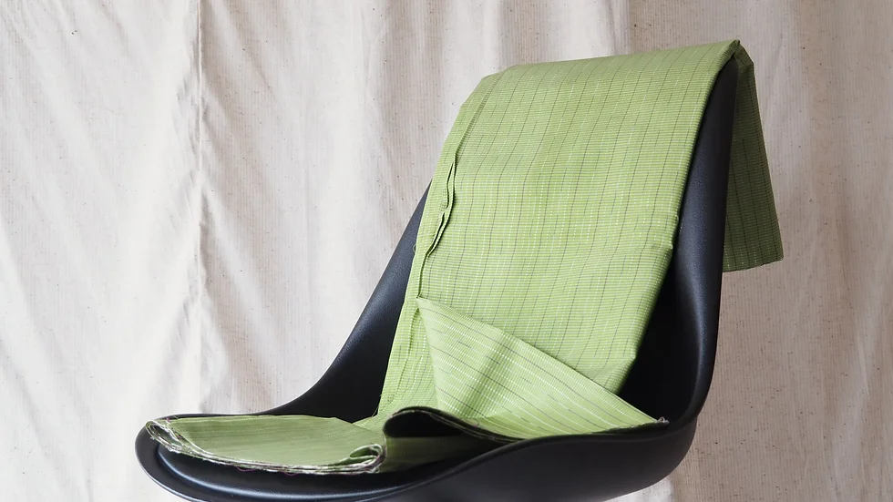 ผ้าไหม ลายริ้ว ไหมแท้ multicolor สีเขียวอ่อน ขายตามความยาวหลา รหัส MC-CT-102270