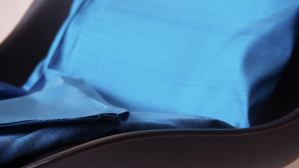 ผ้าไหม ลายริ้ว ไหมแท้ multicolor สีฟ้า (ราคาต่อหลา) รหัส MC-CT-102267