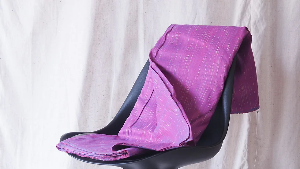 ผ้าไหม ลายริ้ว ไหมแท้ multicolor สีม่วง ขายตามความยาวหลา รหัส MC-CT-100974