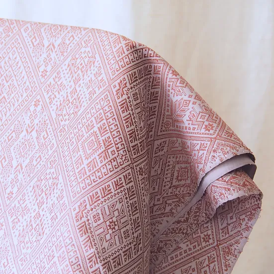 (ผ้าชุด) ไหมแพรวาทอมือ ขนาด 500x73ซม. สีเทาม่วงอมน้ำตาล รหัส P10-CT-103060