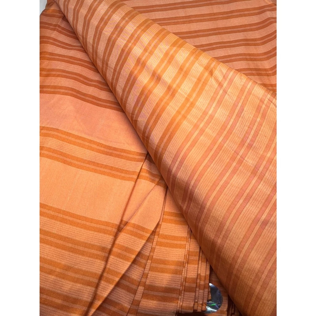 ผ้าไหมลายริ้ว เนื้อเรียบ สีส้ม (ราคาต่อหลา) รหัส A8-76-P3853