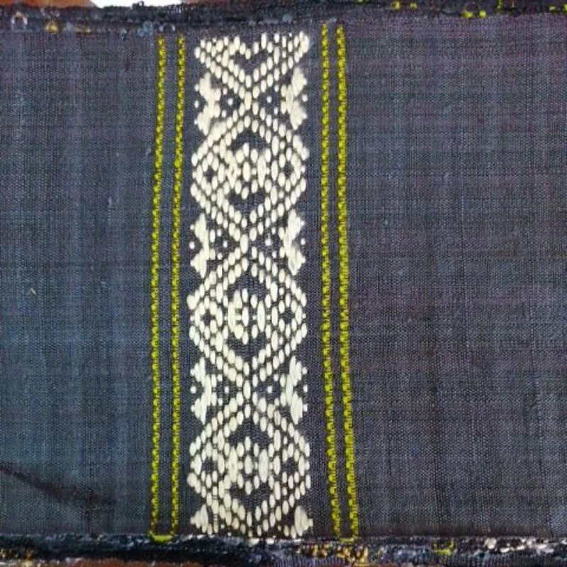 หัวซิ่นไหมแท้ ทอ จก ขิด ด้วยไหมแท้ สีเทา รหัส WN-119-042268168