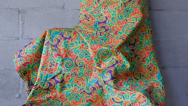 ผ้าไหมพิมพ์ลาย เนื้อเรียบ 2เส้น ขายตามความยาวหลา สีคละสี รหัส A4-CT-SKU100289