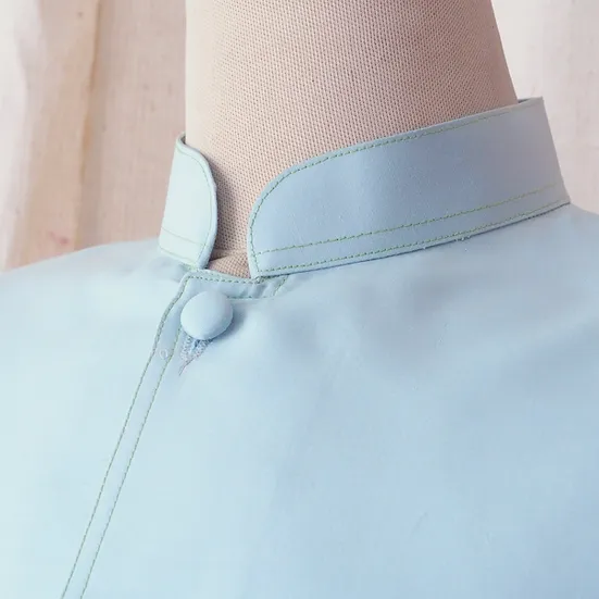 เสื้อสูทคอพระราชทาน แขนยาว สีฟ้า รหัส DM-CT-102845