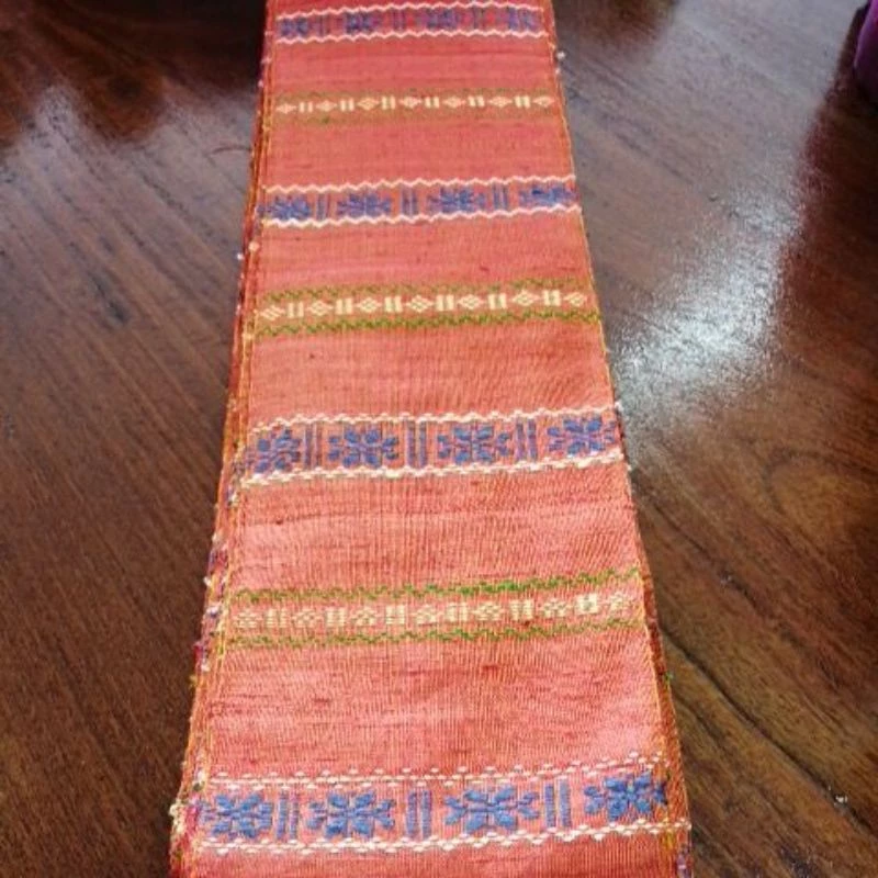 หัวซิ่นลายขิด จก ยกดอก ไหมแท้ทอมือ สีส้ม รหัส WN-119-042268167