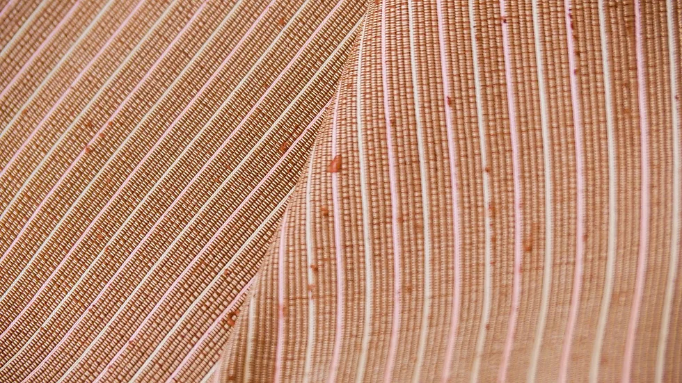 ผ้าไหม ลายริ้ว ไหมแท้ multicolor สีน้ำตาลอิฐ ขายตามความยาวหลา รหัส MC-CT-102428