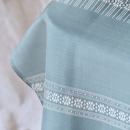 (ผ้าชุด) ไหมแพรวาทอมือ ขนาด 500x73ซม. สีเทาหัวเป็ดอ่อน รหัส P10-CT-103058