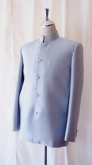 เสื้อสูทซาฟารี สูทคอจีน ทรงพระราชทาน ไหมแท้ สีฟ้าอ่อน รหัส DM-CT0301663