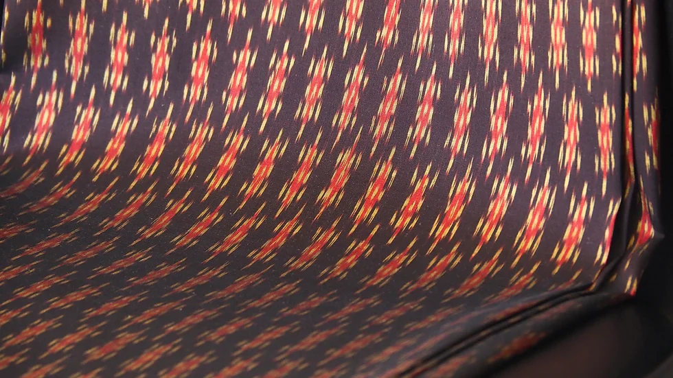 ซิ่น ผ้าไหมมัดหมี่ ไหทแท้ ขนาด 1x2หลา ลายเต่าน้อย พื้นสีน้ำตาล รหัส R1Q-CT-1205674