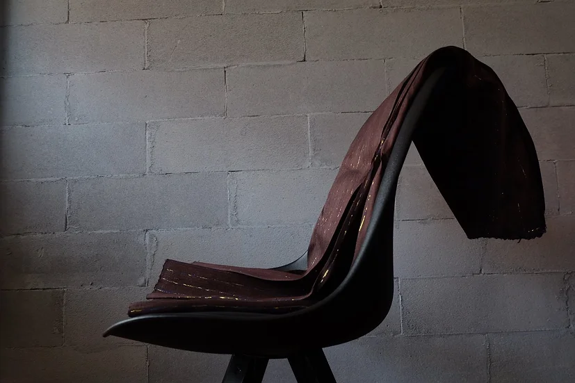 ผ้าไหม ลายริ้ว ไหมแท้ multicolor สีน้ำตาลเข้ม ขายตามความยาวหลา รหัส MC-CT-100273