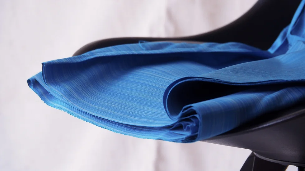 ผ้าไหม ลายริ้ว ไหมแท้ multicolor สีฟ้า (ราคาต่อหลา) รหัส MC-CT-102267