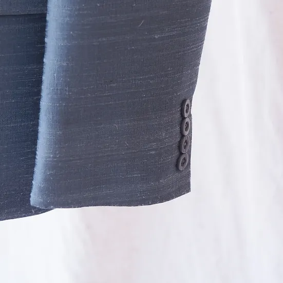 เสื้อสูทเบลเซอร์ผ้าไหม เนื้อไหมบ้าน สีฟ้าเทา ไซส์ L รหัส DO-CT-SKU102447