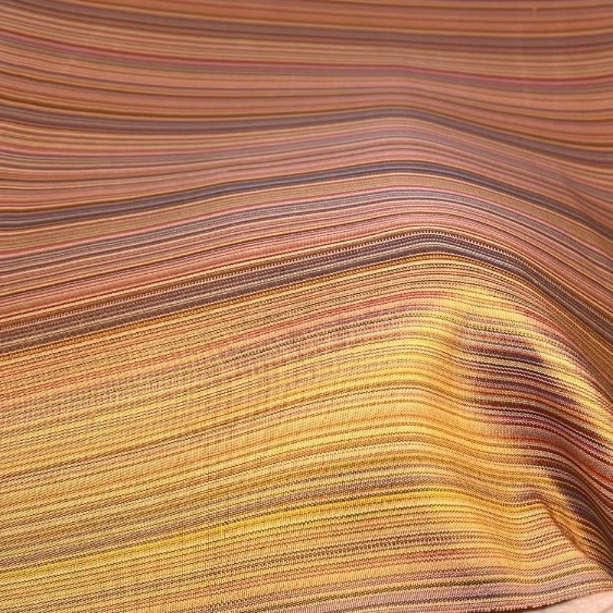 ผ้าไหม ลายริ้ว ไหมแท้ multicolor สีน้ำตาลแก่ (ราคาต่อหลา) รหัส MC-76-P4366